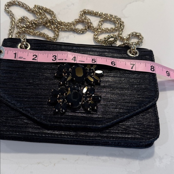 Kate Landry Black Evening Bag with Gold Chain NWT - Picture 10 of 13